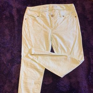 The Limited mint, ankle length, textured jeans